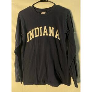 Gildan IU Indiana University Long Sleeve Navy Shirt Crewneck Men's Size Small